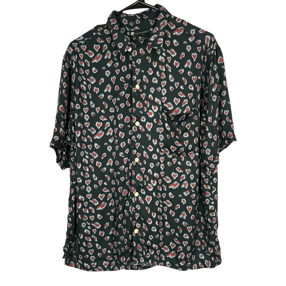 AllSaints Men's Heart Leopard Print Relaxed Fit Shirt - Size Medium
